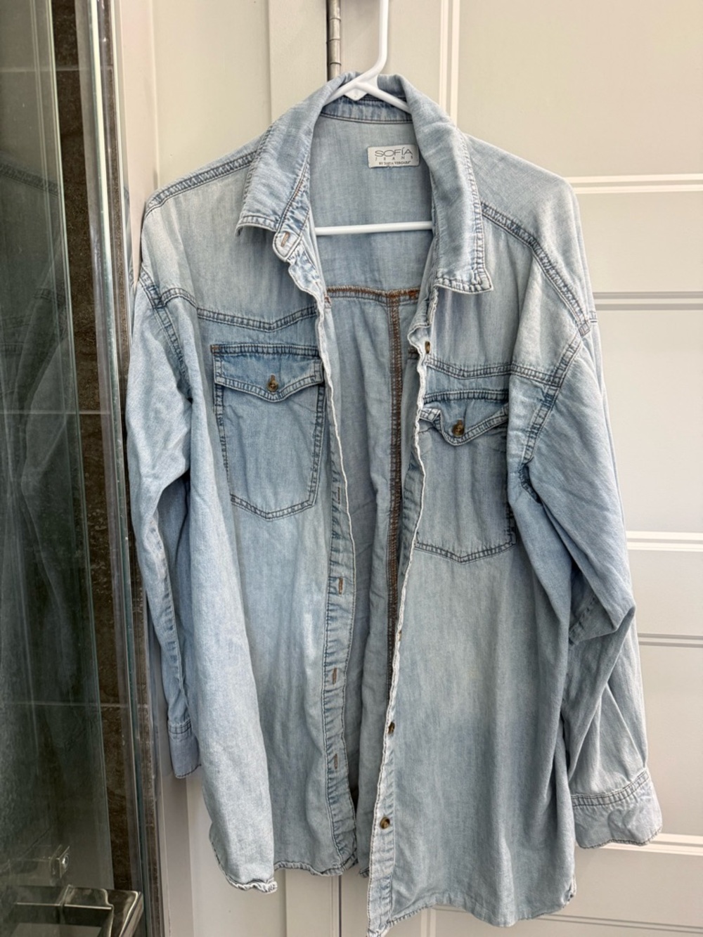 sofia by sofia vergara Light Wash Denim Button-Down Shirt